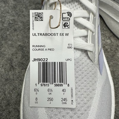 Adidas Ultraboost 5X Running Shoes Womens Size 8 White Violet