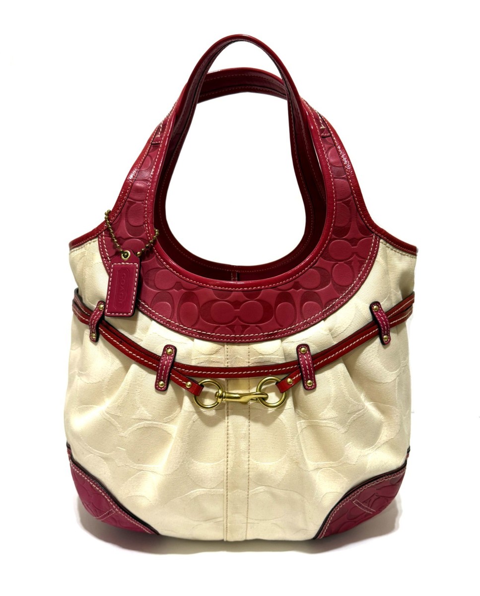 RARE Coach Y2K Ergo Editorial Large Cotton Embossed C Shoulder