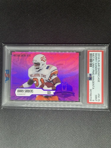 2014 Flair Showcase Precious Metal Gems PMG Magenta Barry Sanders 10/25 PSA 9
