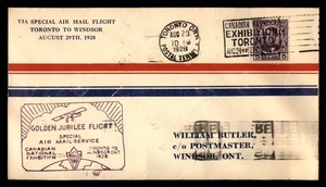 Mayfairstamps Canada Flight 1928 Toronto to Windsor Golden Jubilee Flight Cover
