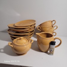 Service A Café Thé Café Ancien PICHON UZES FAIENCE  décor Perlé Vallauris 