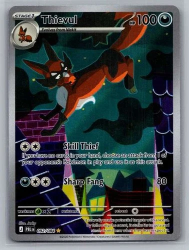 Thievul Illustration Rare 092/084 Shrouded Fable Illustration Rare NM Pokemon...