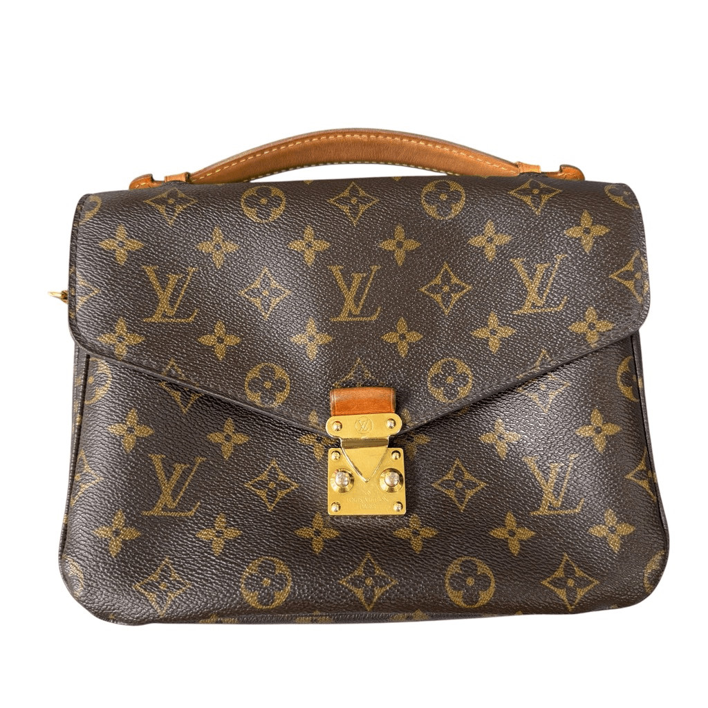 Authentic LOUIS VUITTON METIS Pochette Flap Monogram Leather Top Handle