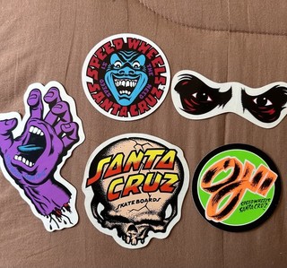 Vintage original Santa Cruz screaming hand oj II Skateboard Sticker lot