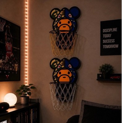 !Bape/Baby Milo mini hoop with chain net!