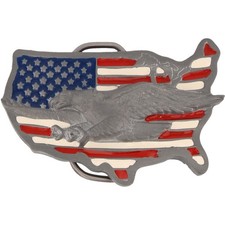 Veteran American Flag Pride Western Patriotic Biker 90s NOS Vintage Belt Buckle