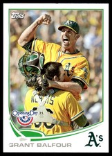 Grant Balfour 2013 Topps #616 Athletics MLB READ FREE SHIPPING AutographDen