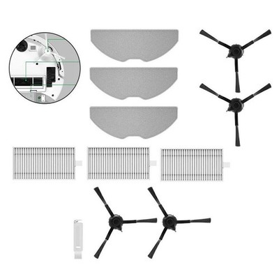 Seitenbürsten Filter Wischtuch Kit Set Für-360 S8,S8 Plus Staubsauger Roboter