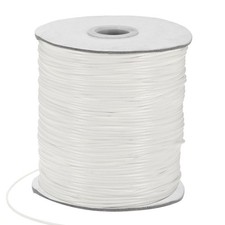 175 Yards 1.5mm Waxed Polyester Cord with Spool for Jewelry Making, Pure White