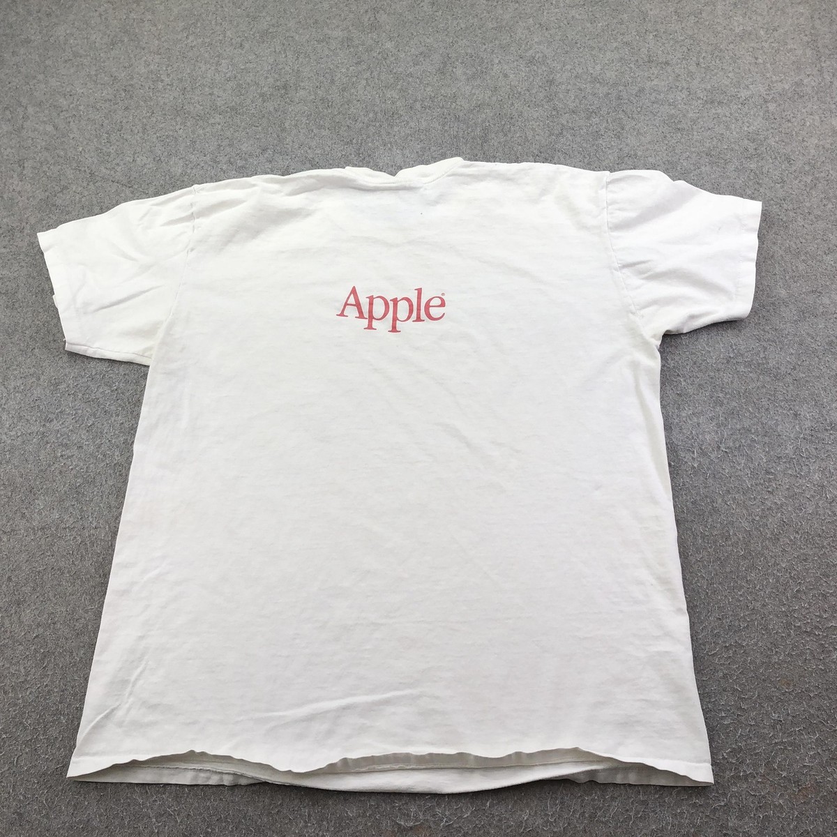 Vintage Apple Shirt Mens XL White Macintosh Computer Logo Graphic