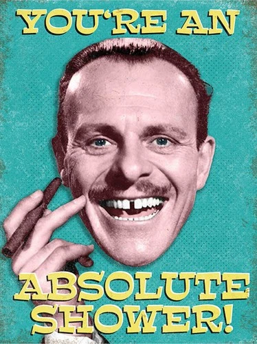 Terry Thomas You're An Absolute Shower Sticker Funny Man Cave Wall Decal Quote