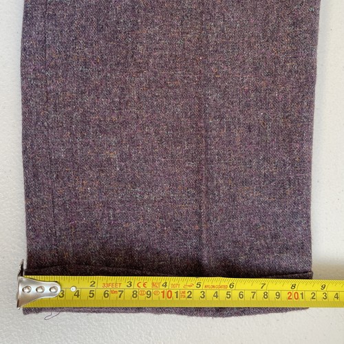 Vintage Wool Blend Trousers Womens 40s Taper Turn Up Style Pockets Purple UK 6-8 - Picture 17 of 19
