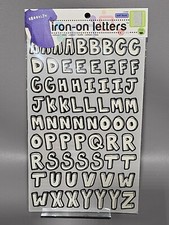 Dritz Iron-On Letters 15360 White With Black Outline 7/8" Soft Flock