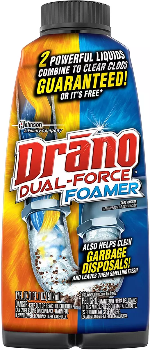 Drano Dual-Force Foamer Clog Remover, 17 oz