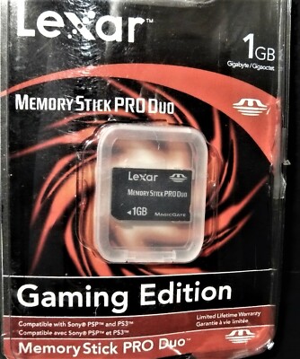 Lexar 1 GB Memory Stick Pro Duo Gaming Edition Sony PSP PS3 Wii Xbox 360 NEW.  