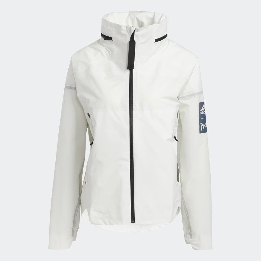 NEW Size Large L Womens Adidas MyShelter Rain.Rdy Parley White Jacket GK8651  | eBay