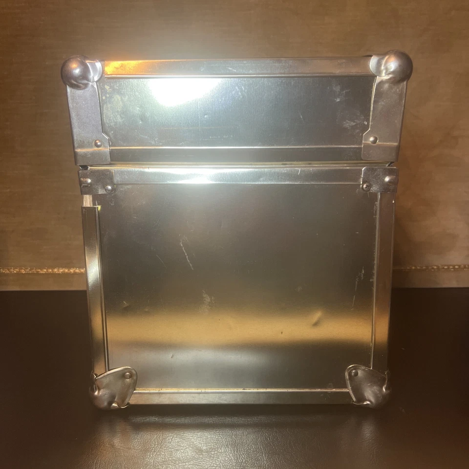 Vintage MCM Gold Metal Trunk Chest Storage Box Case Hollywood Regency Steampunk - Image 2 of 4