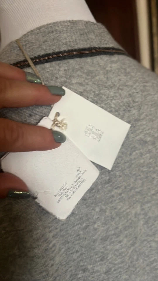 NWT Brunello Cucinelli 100% Cashmere Cardigan Gold Monili Made Italy Size XL - Image 3 of 4