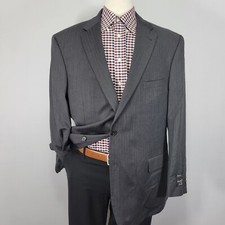 JOS A BANK Signature Men's Sport Coat Blazer Two Button Gray Herringbone 48R