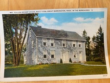 1936 White Border WILLIAM CULLEN BRYANT HOUSE (1759) Great Barrington Berkshires