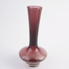 Glasvase Violett Handarbeit Mid Century 60er Vintage
