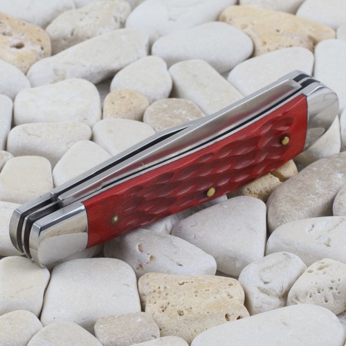 Browning Trapper Folding Pocket Knife Red Jigged Bone - Picture 5 of 6