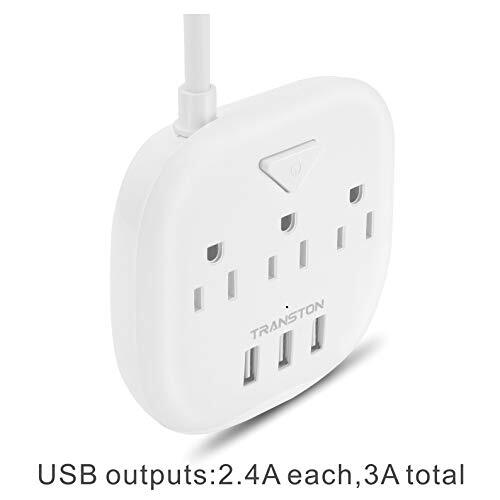 Gira de alimentación 3 tomas y 3 puertos USB con control de interruptor, blanco de escritorio - Imagen 4 de 6