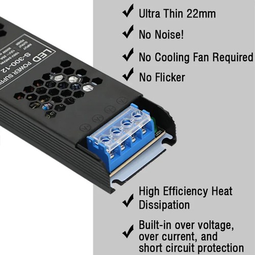 Constant Voltage Power Supply 48W 60W Thin Driver For LED Strips DC 12V / 24V - Picture 3 of 19