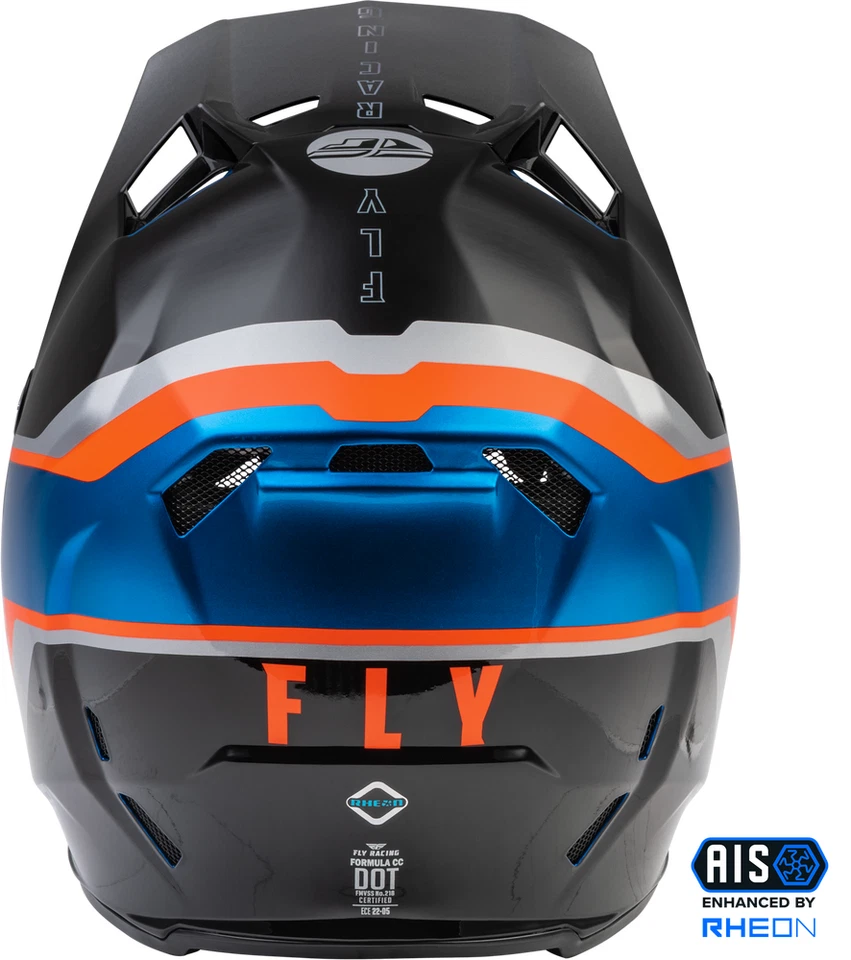 Fly Racing Youth Formula CC Driver Helmet Blue/Orange/Black Large - 73-4312YL - Image 4 of 4