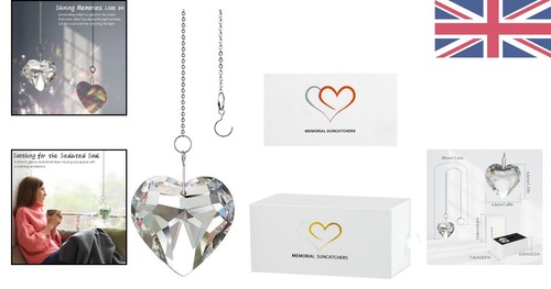 Exquisite Memorial Crystal Suncatcher in Heart Shape for Grieving Loved Ones - Picture 2 of 9