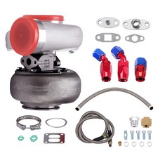 Turbolader GT45 T4 V-Band 1.05 A/R + Ölrücklaufleitungsset + Ölzulaufleitungs