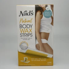 Nad's Wax Strips Natural All Skin Types Wax Hair Removal Women Vegan 30 Ct + Oil