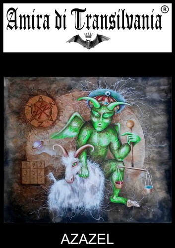 painting contemporary art monster lemegeton azazel demon luciferian gothic sigil - Picture 5 of 24