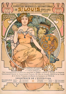 Alphonse Mucha : 1904 St. Louis World s Fair : Archival Quality Art Print