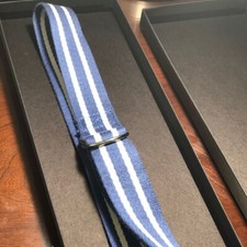 Bloomingdales Boys Adjustable Belt BNWOT Blue/White One Size Orig 48.00