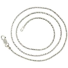 Sterling Silver 1.5mm Sparkle Diamond Cut Pattern Snake Chain Necklace
