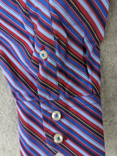 Tommy Hilfiger Vintage Shirt Long Sleeve Multi Color Striped Men's Size Medium - Picture 3 of 12