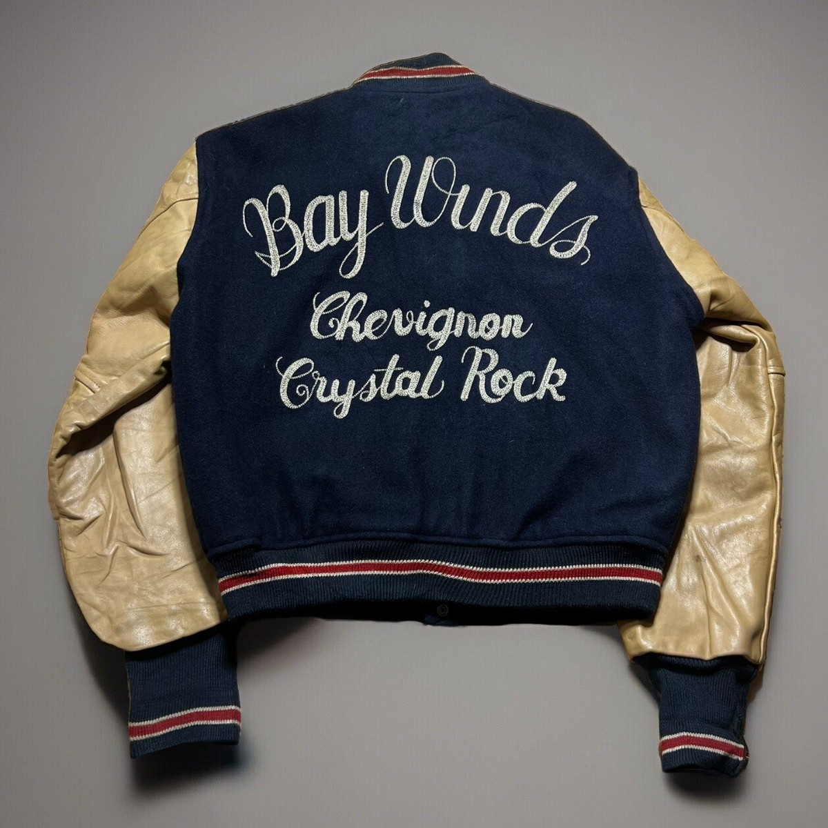 Vintage 70s 80s Chevignon Varsity College Jacket Bay Winds Crystal
