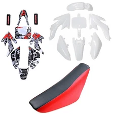 White Plastics Fairing+Decal Sticker+Seat for CRF50 XR50 Style Dirt Bike SSR SDG