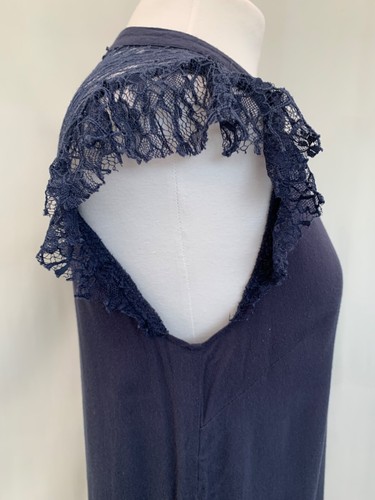 H&M Women's Blue Lace Top Size 40 EUR 12 UK T-Shirt - Picture 3 of 6