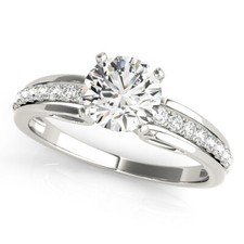 1.20 Ct Simulated Diamond Anniversary Engagement Ring 14K Solid White Gold 6