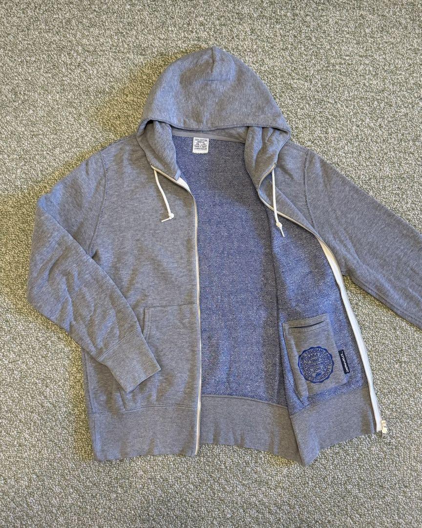 トップス LOOPWHEELER grey hoodie Loopwheeler 20th Anniversary Zip Hoodie Gray Cotton Size M
