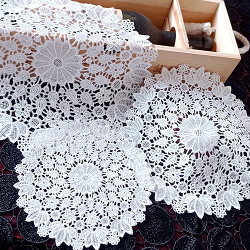 Round Cotton Lace Doily Placemat Handmade Flower Crochet Coaster Mat 20/30/40CM - Picture 10 of 30