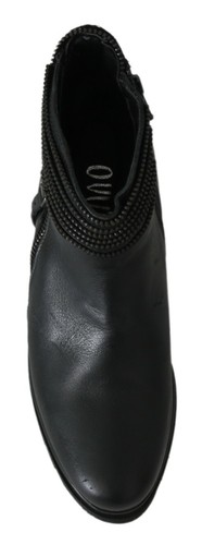 Ovye 'Par Cristina Lucchi Chaussures Cuir Noir Fermeture Bottines EU36/US5.5 - Foto 4 di 10