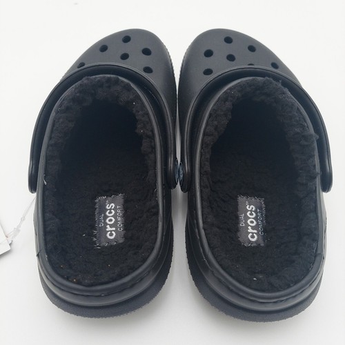Unisex Child Size c10 - Crocs Classic Lined Clog Black/Black - Picture 5 of 7
