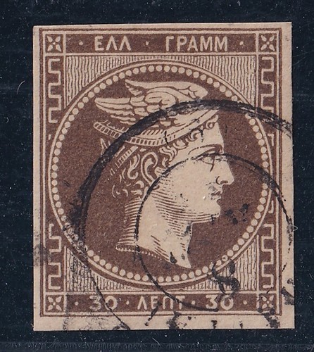 Greece 1876 Large Hermes Head Paris Printing 30 lepta used