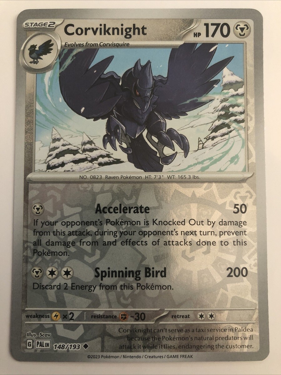 Pokémon TCG Paldea Evolved Corviknight Reverse Holofoil 148/193 NM