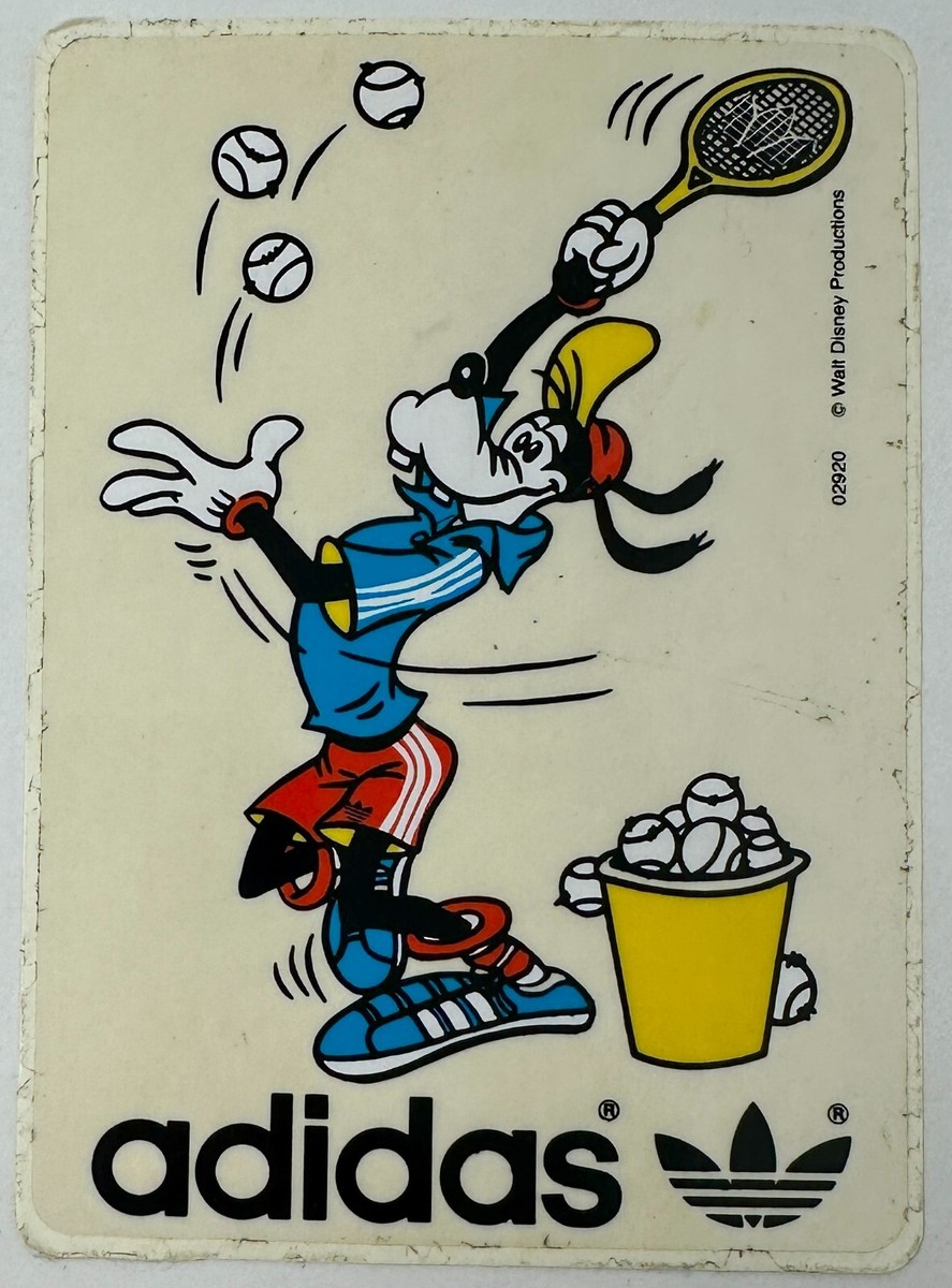 New Walt Disney Goofy Tennis Adidas 1980's Era Sticker (5.15 x 3.6