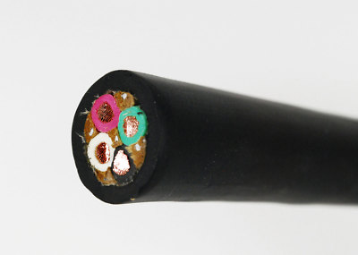 24050 50' 2/4 Wire Cord SOOW , Rubber Coated, 2 Gauge, 4 Conductor, 600V 