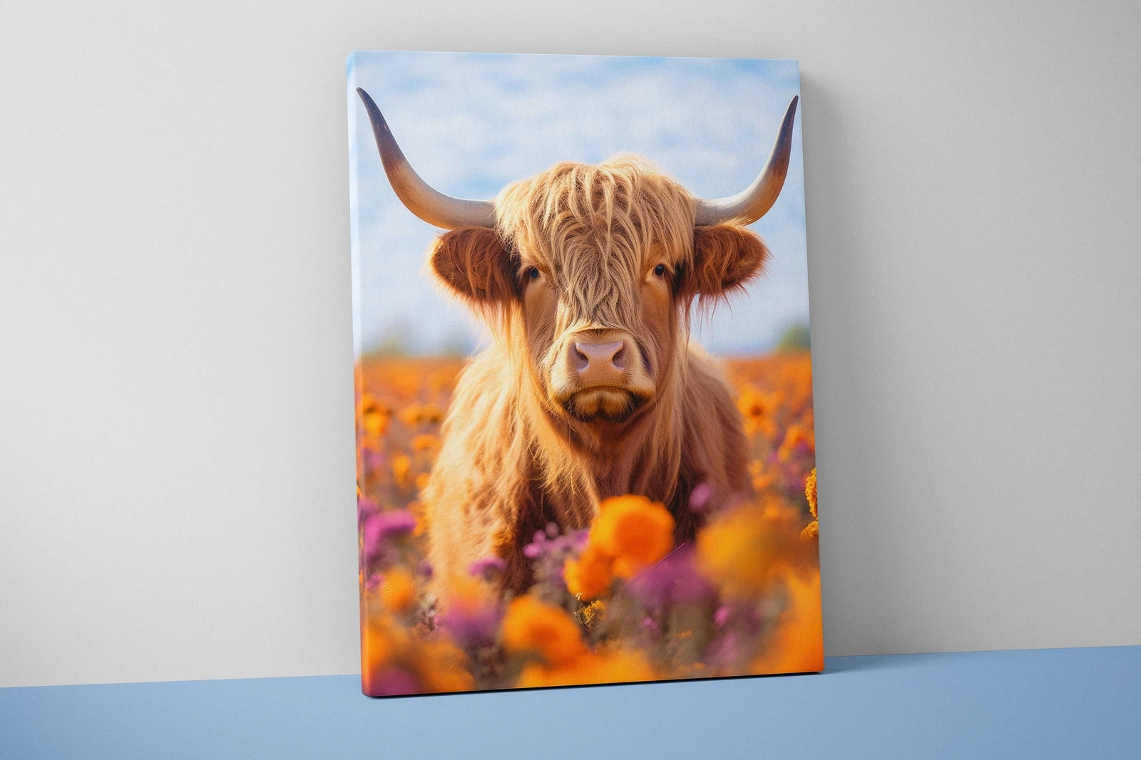 Highland Cow Wall Art - Farmhouse Wall Art - Cow Canvas Print - Cow Print - V34